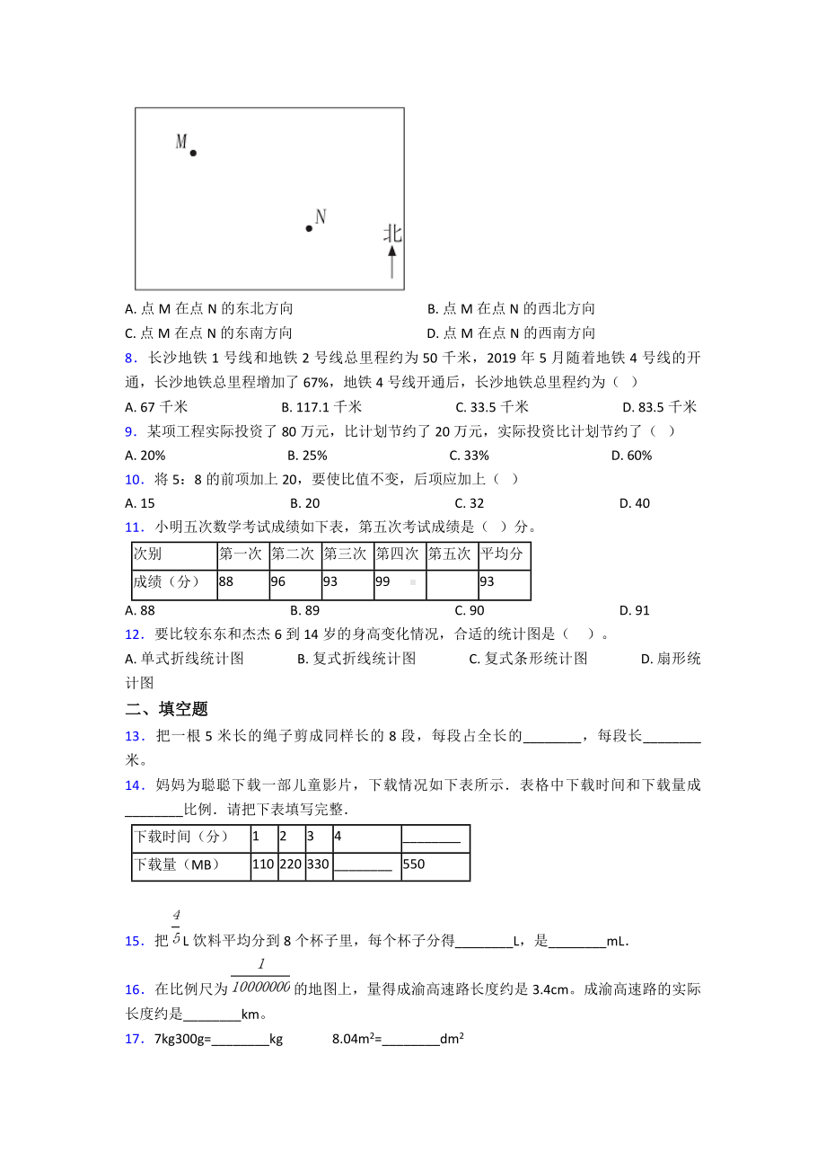 2020年成都市小学数学小升初模拟试题带答案.doc_第2页