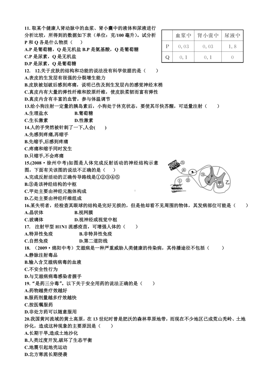 七下生物期末测试题.doc_第2页