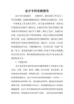 会计专科实践报告.docx