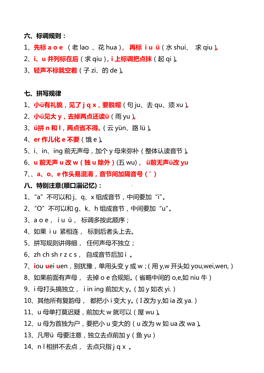 一年级拼音知识大全及每日拼读练习学习资料.doc_第2页