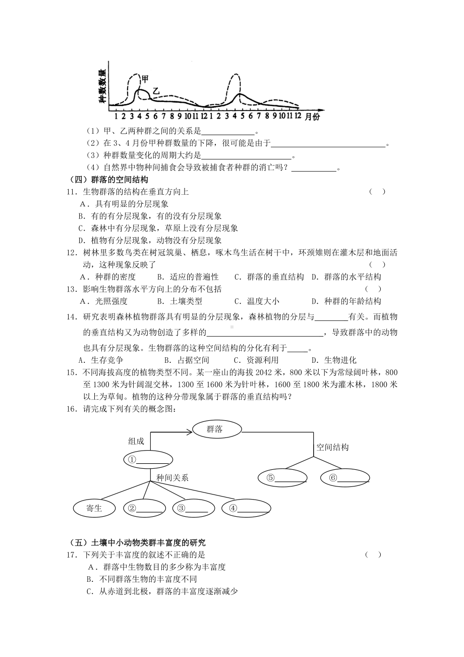 《群落的结构》章节检测试题.doc_第2页