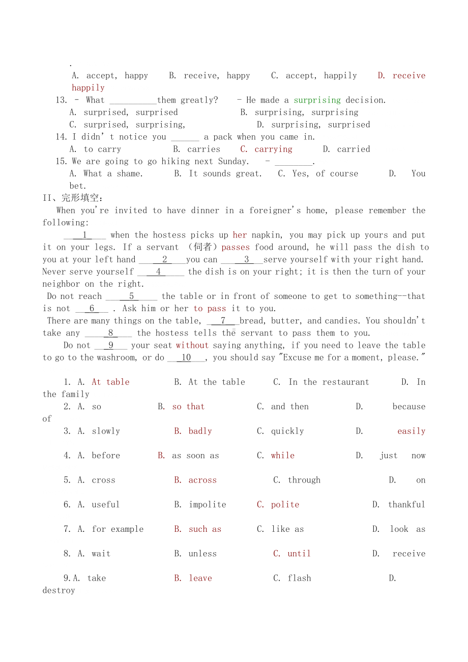 仁爱版初中英语八年级(下册)综合测试卷.doc_第2页