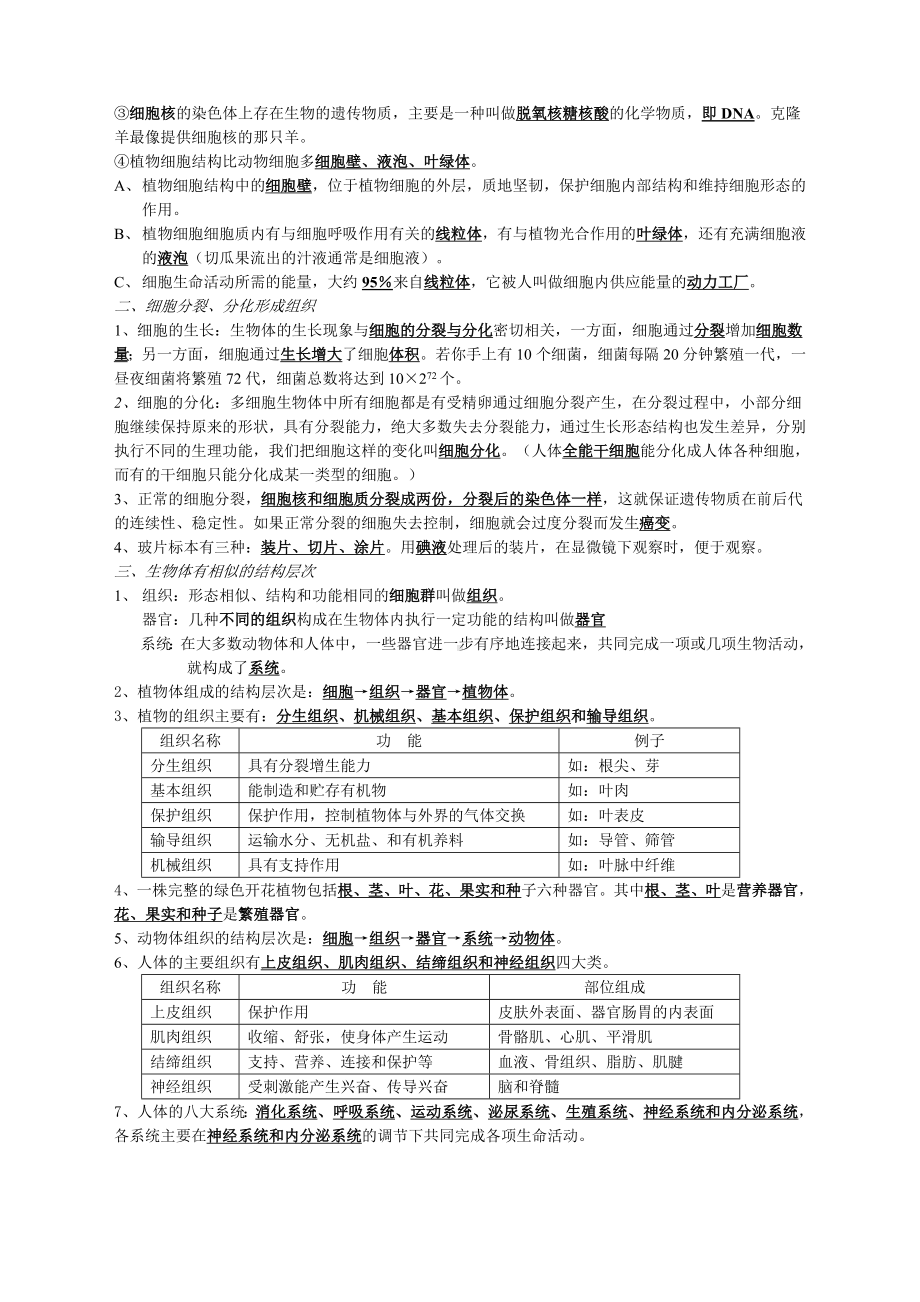 人教版初中生物专题总复习知识点.docx_第2页