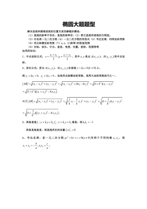 (完整版)椭圆大题题型汇总例题+练习.doc