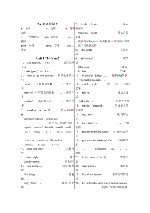 7A牛津译林版各单元重点知识点.doc