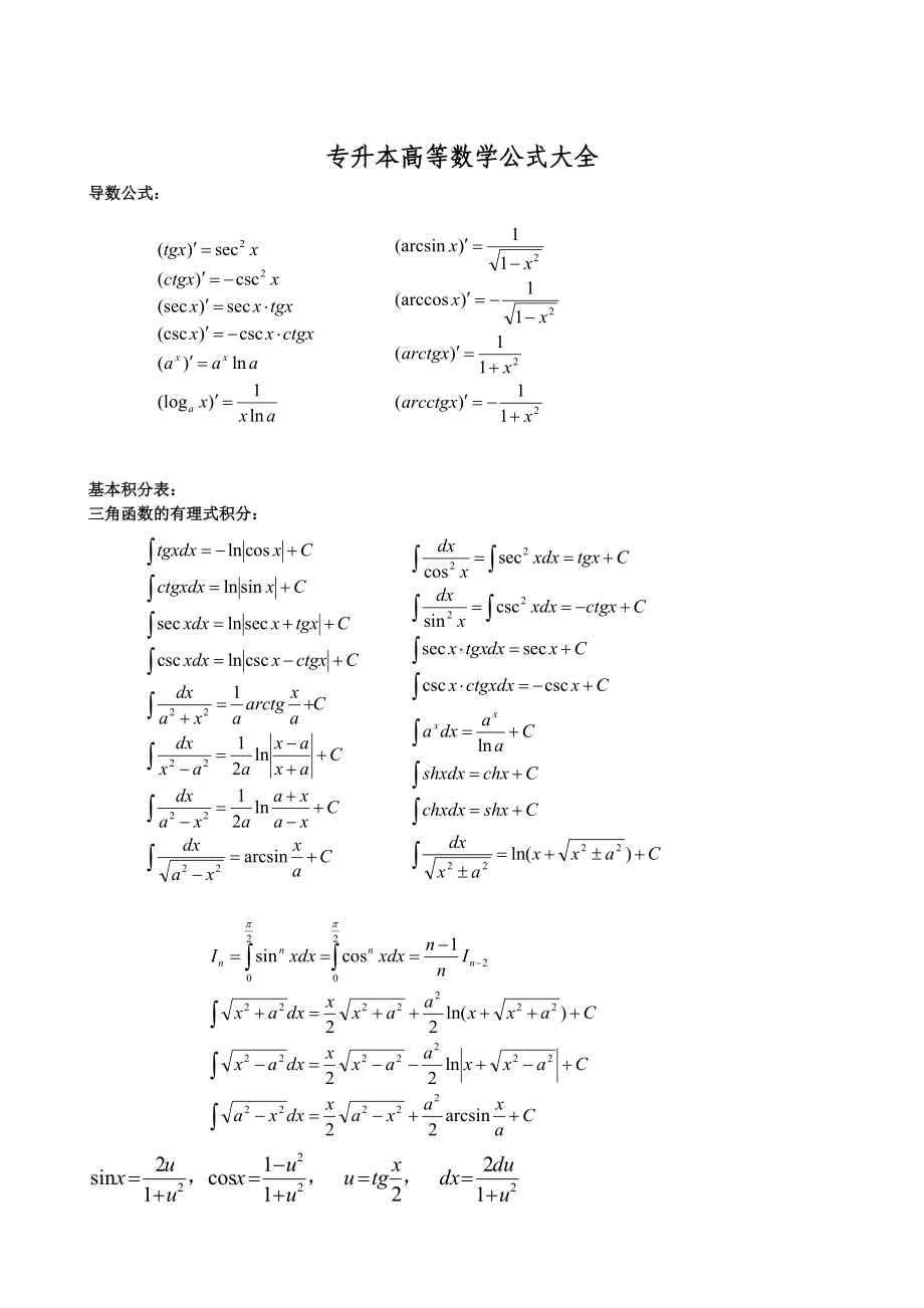 专升本数学公式大全.doc_第1页