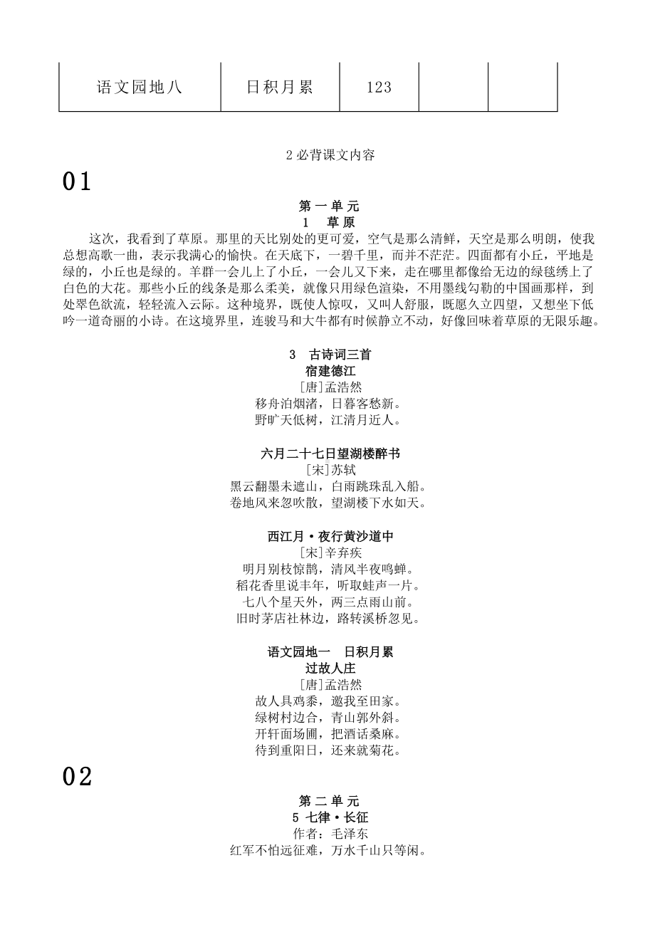 (部编版)小学语文六年级上册：课文背诵知识点整理(word版).doc_第2页