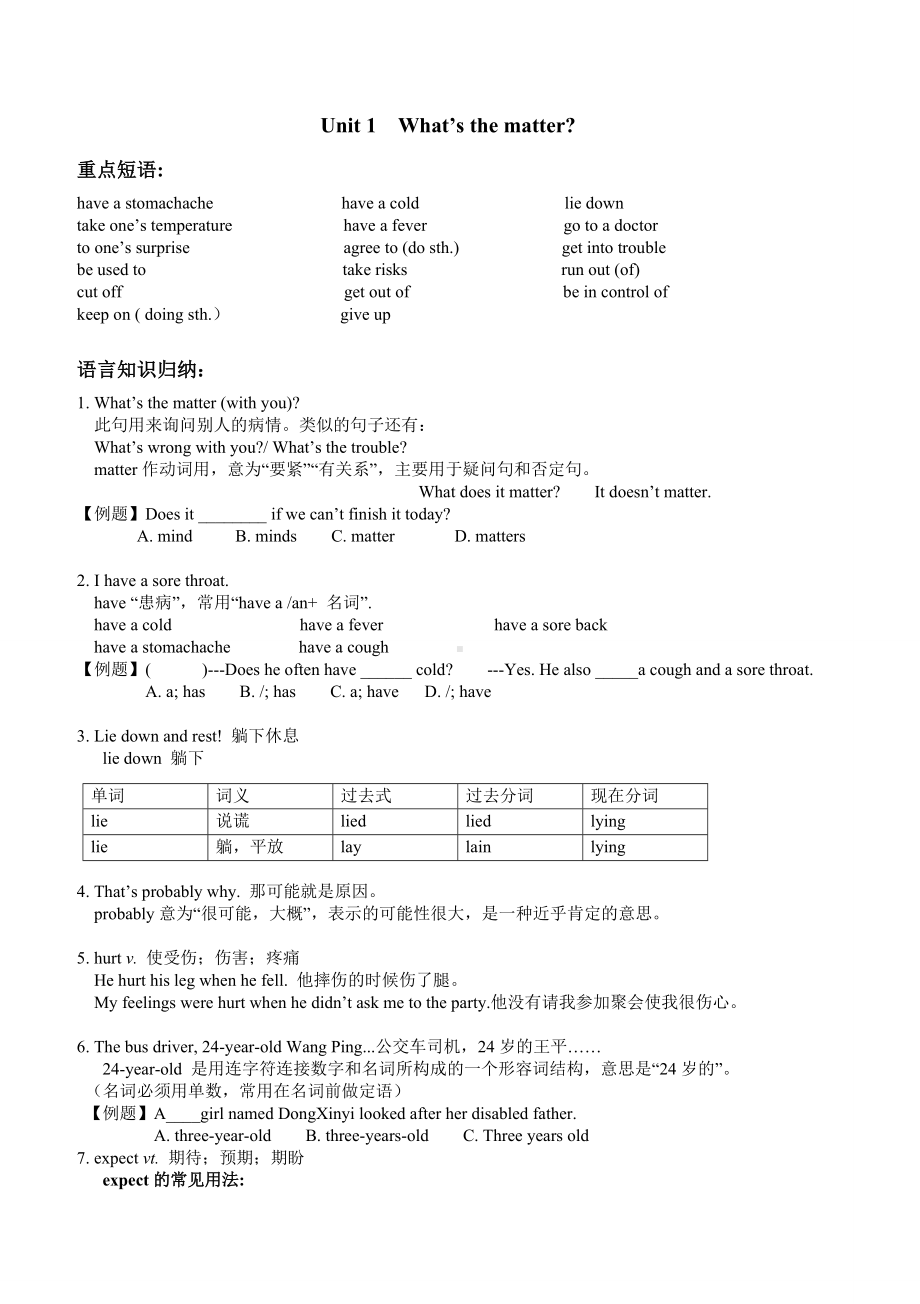 人教版8年级英语下全册重点及练习(最新).doc_第1页