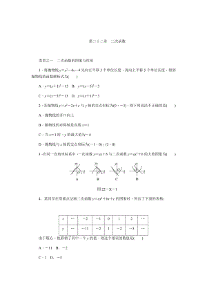 人教版九年级数学上册第二十二章-二次函数练习题.docx