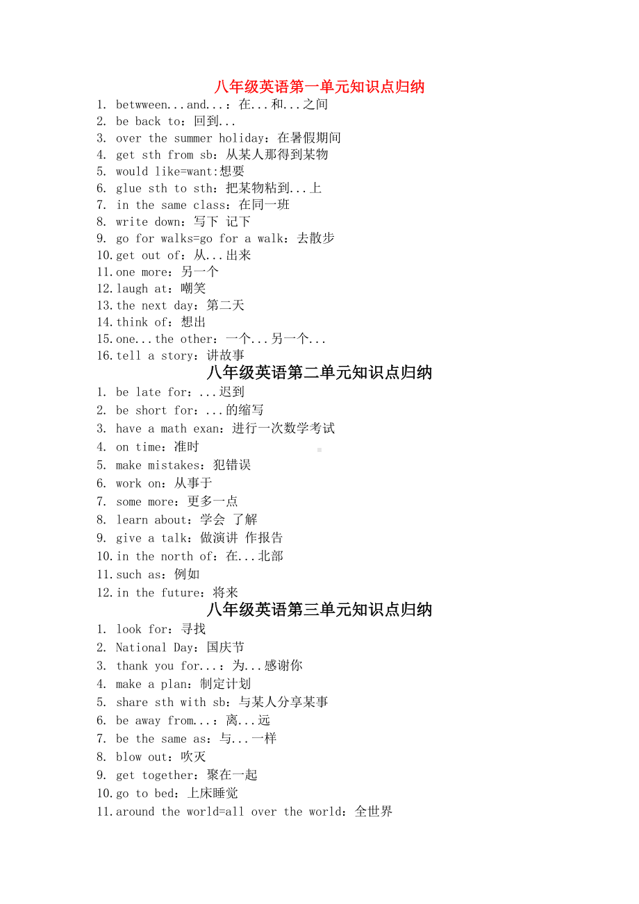 [推荐学习]八年级英语上册-知识点总结-冀教版.doc_第1页