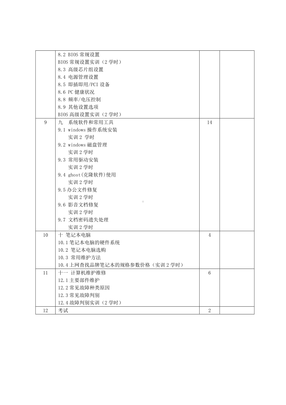 《计算机组装与维护》教学计划与教案.doc_第3页