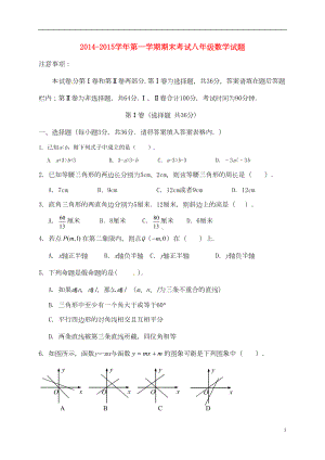 八年级数学上学期期末考试试题-新人教版(DOC 11页).doc