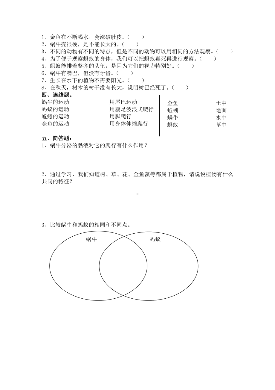 新教科版三年级上册科学期中试卷.doc_第2页