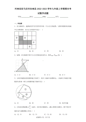 河南省驻马店市汝南县2022-2023学年九年级上学期期末考试数学试题.pdf