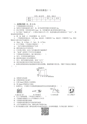 2020人教版八年级物理上册期末考试试卷及答案.doc