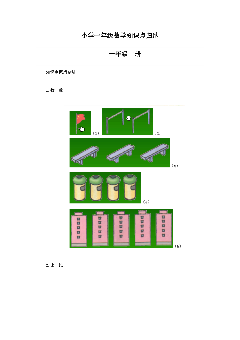 （人教数学一年下） 知识总结（02份）.rar