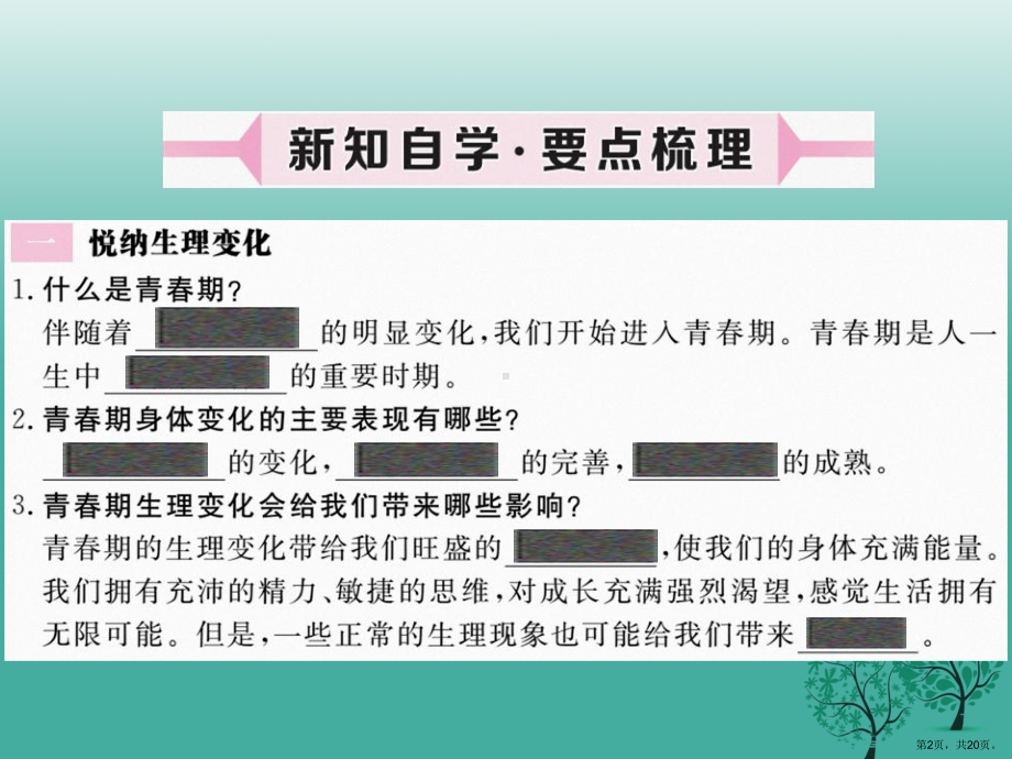 （人教版）七下道德与法治《悄悄变化的我》习题课件(含答案).pptx_第2页