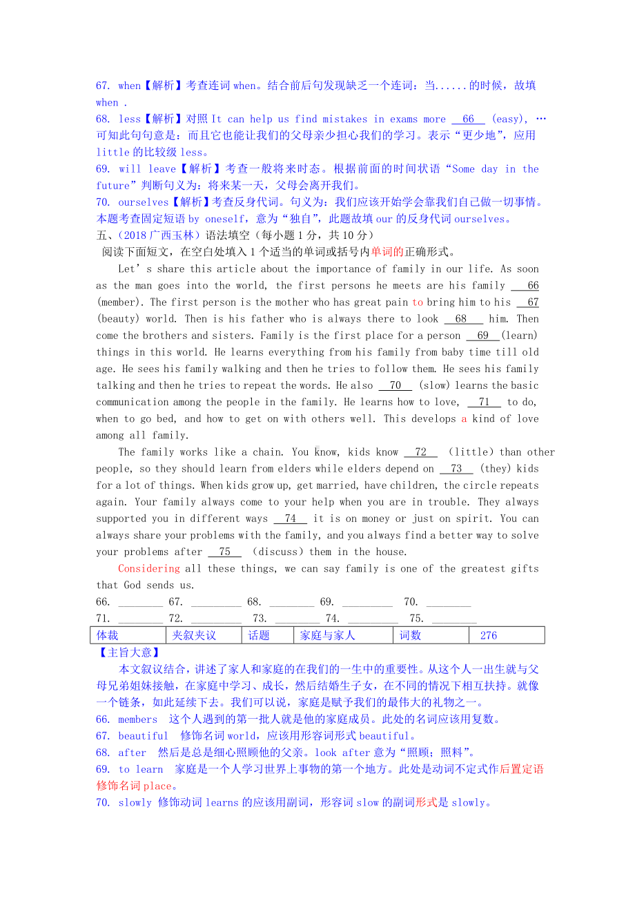 2019中考英语必备习题精编专题9短文填空6用所给词的适当形式填空含解析.doc_第3页