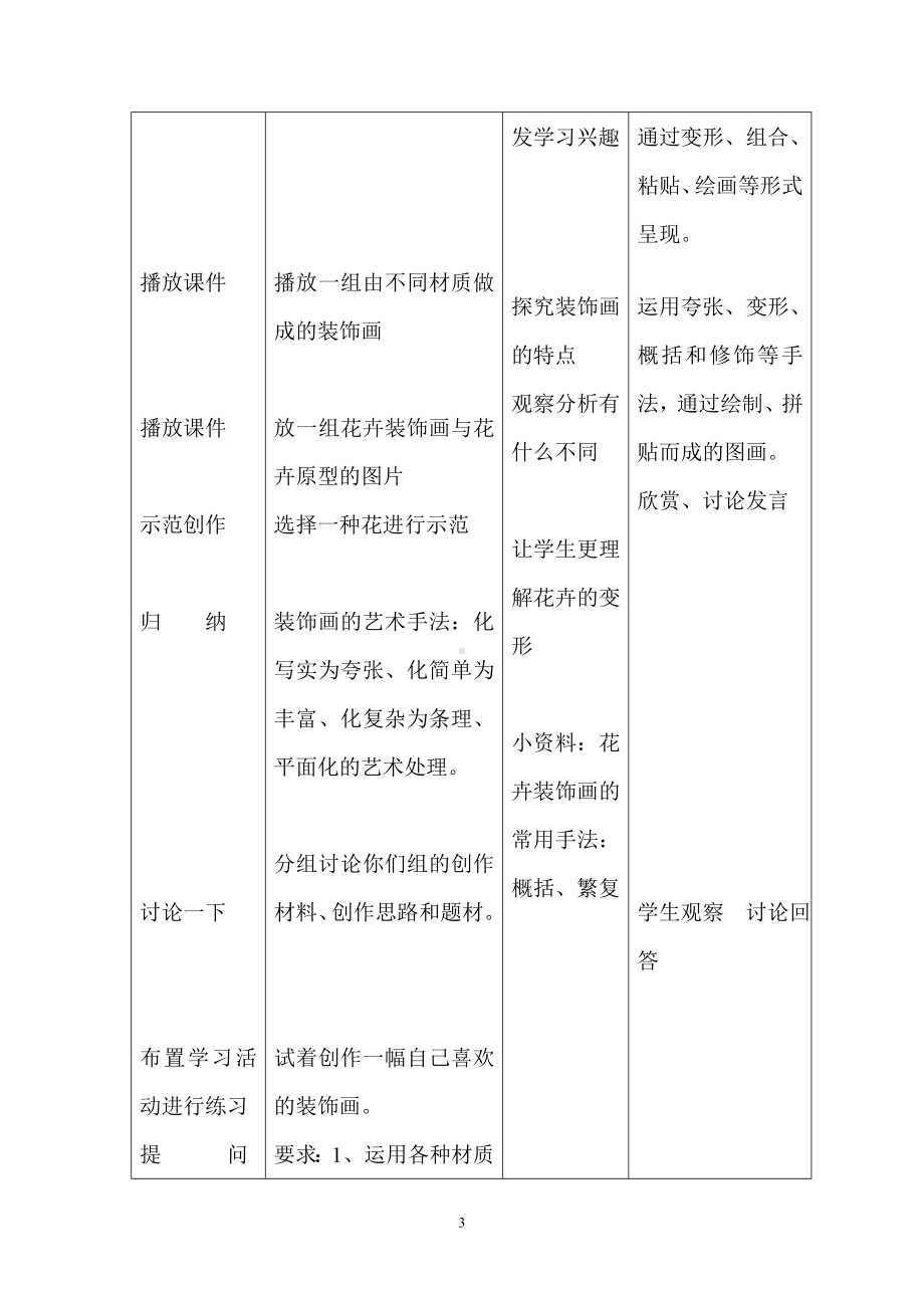 初中美术教学设计-花卉装饰画.doc_第3页