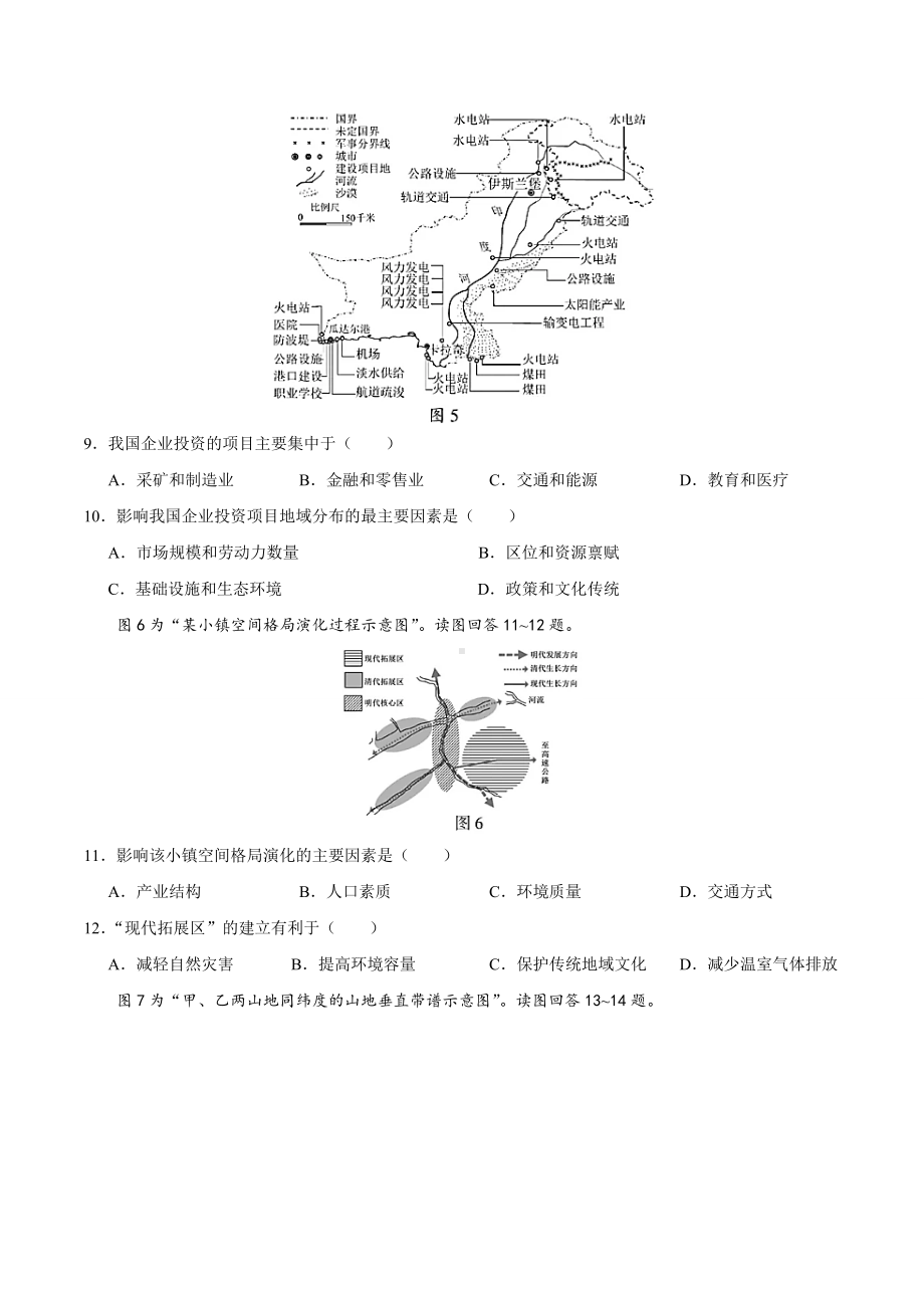 2020年江苏卷地理高考试题(含答案).doc_第3页