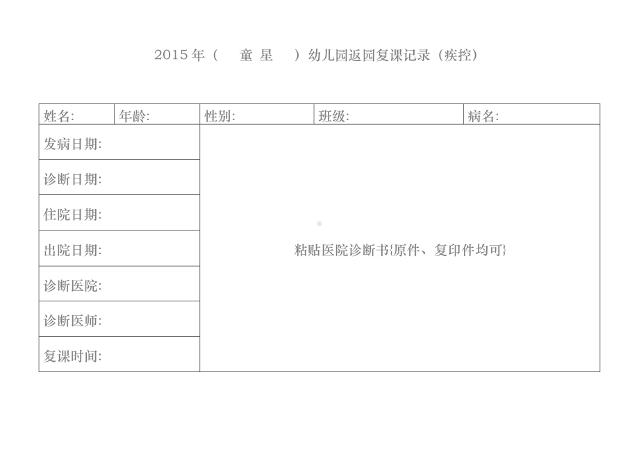 15个幼儿园保健记录范本(最新).doc_第1页