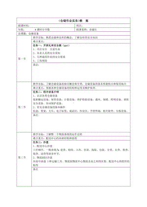 《仓储作业实务》的实训教案(已修改).doc