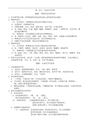 八年级化学知识点复习提纲(DOC 14页).doc