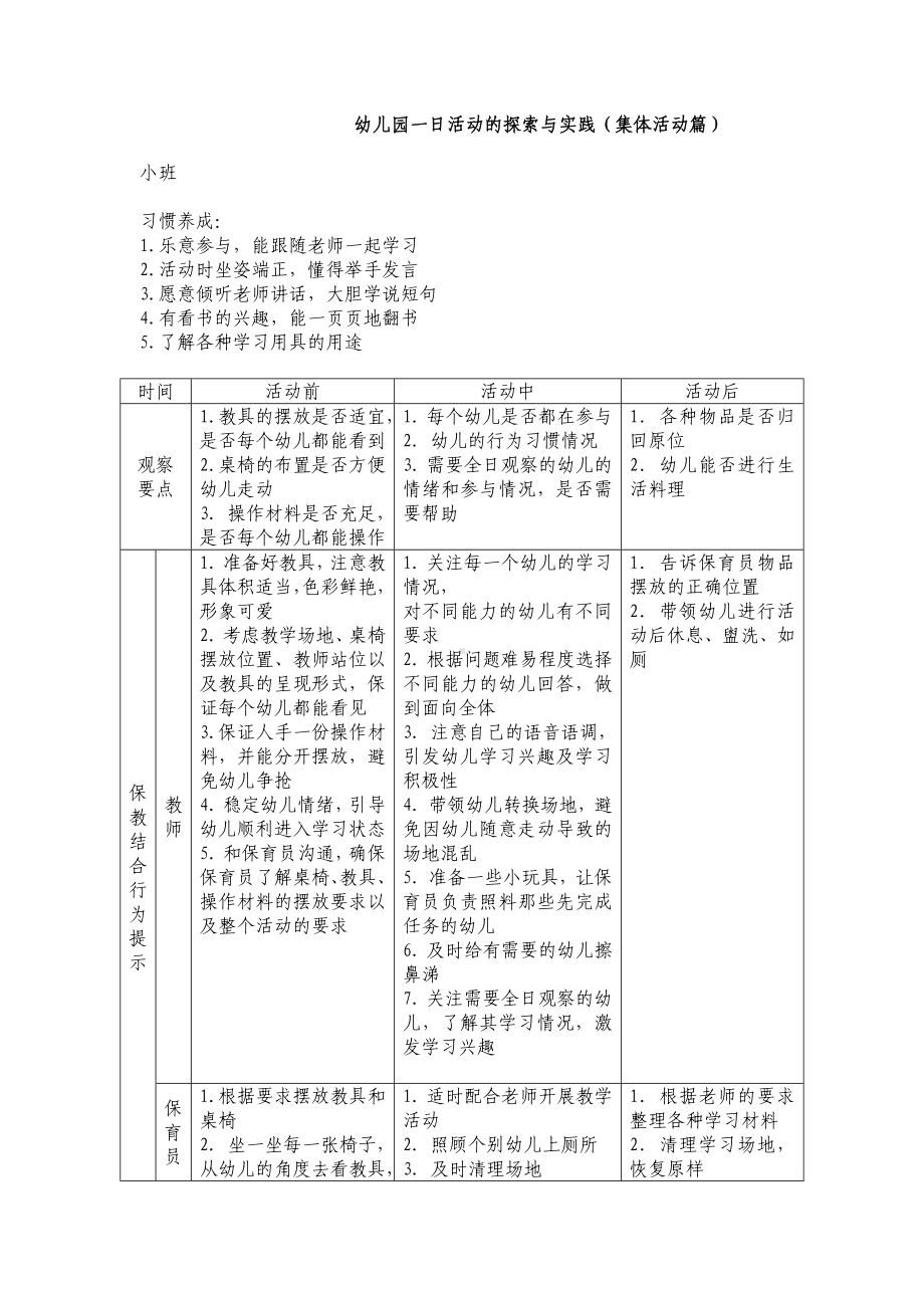 幼儿园一日活动的探索与实践（整体活动篇）.doc_第1页