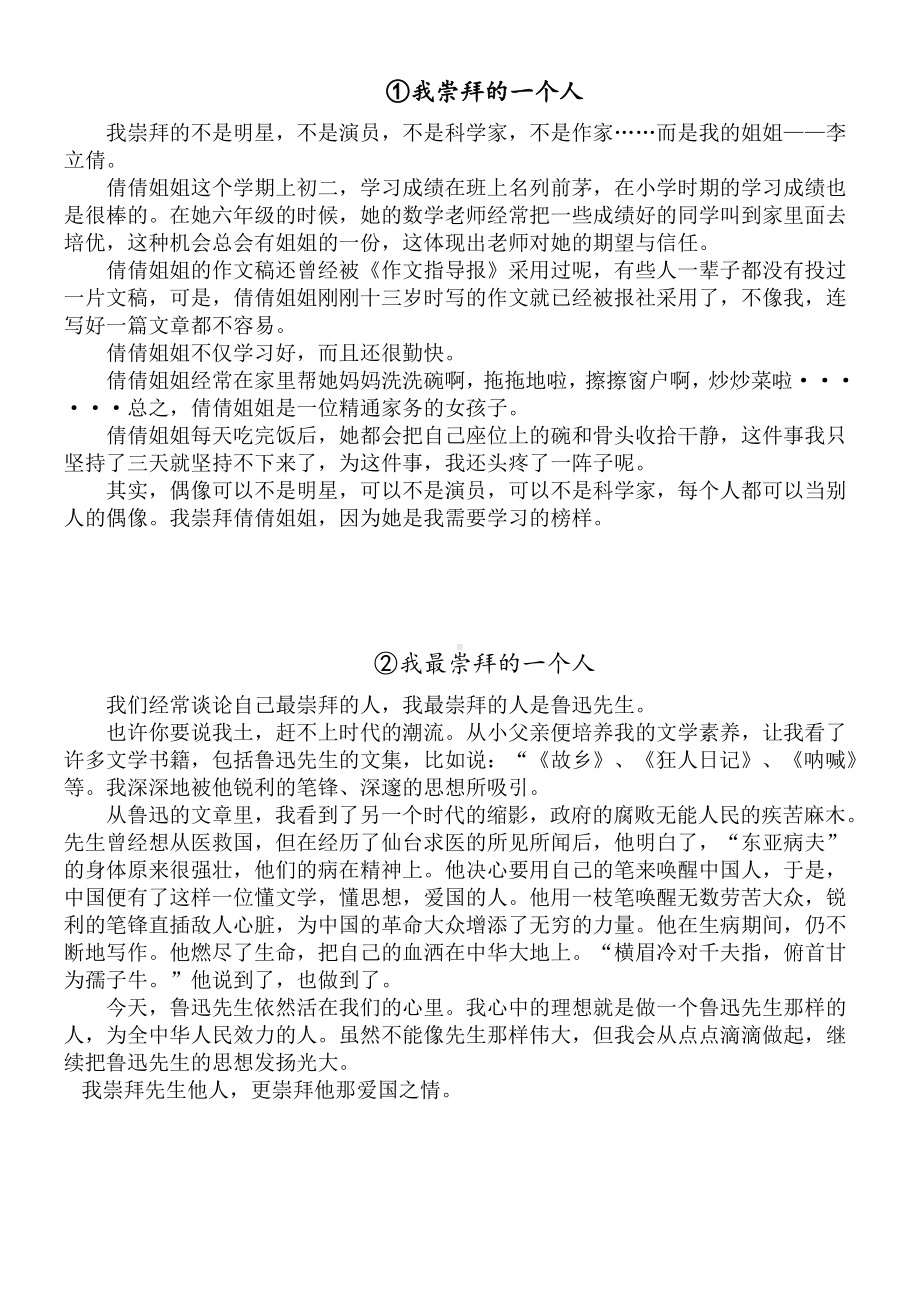 作文系列我崇拜的一个人(DOC).doc_第1页