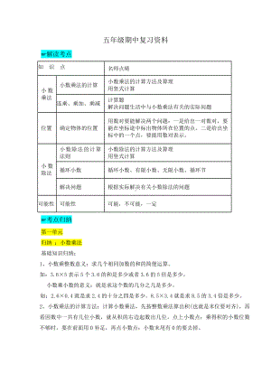 五年级数学上册期中复习资料.doc