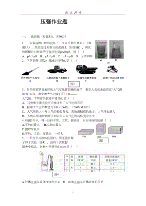 八年级下册物理压强测试题(DOC 7页).doc