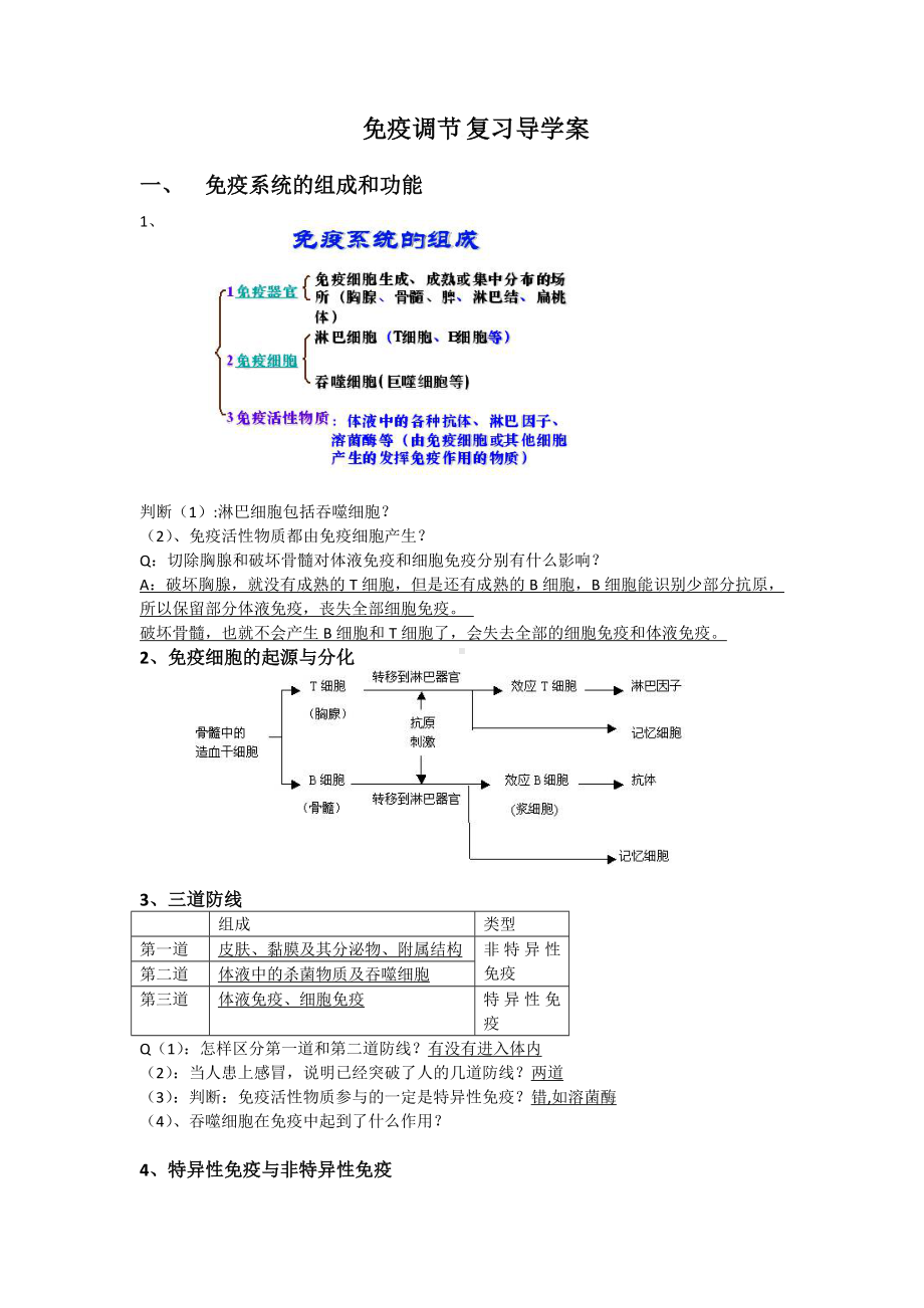 免疫调节复习教案汇总.doc_第1页