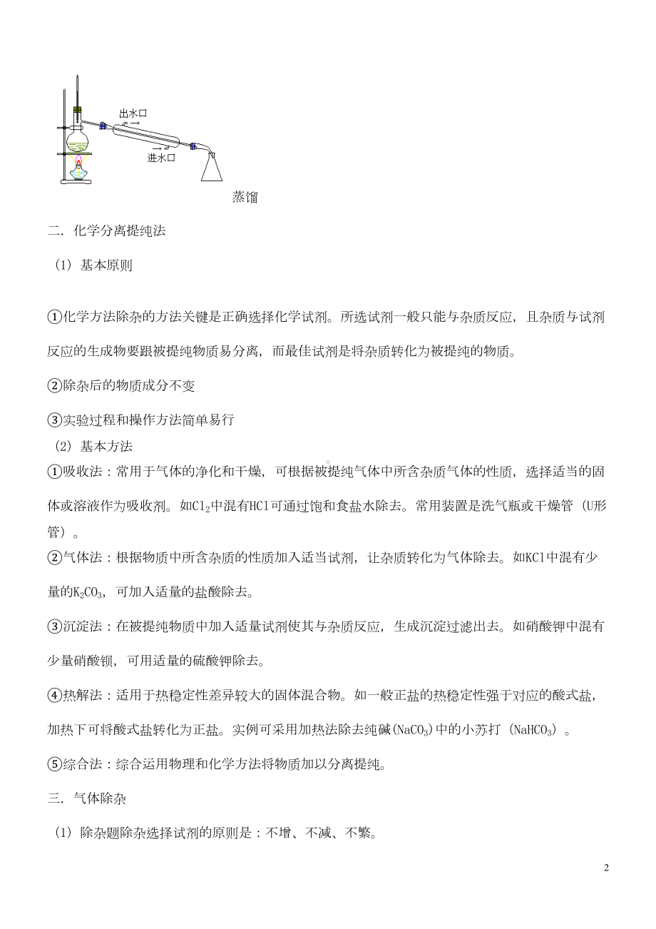 (完整版)高中化学除杂归纳(DOC 4页).doc_第2页