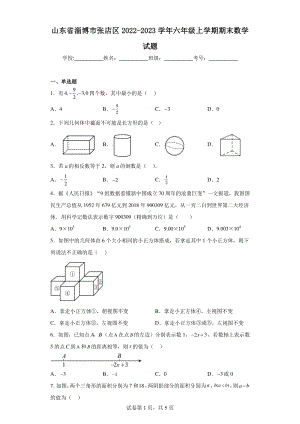 山东省淄博市张店区2022-2023学年六年级上学期期末数学试题.pdf