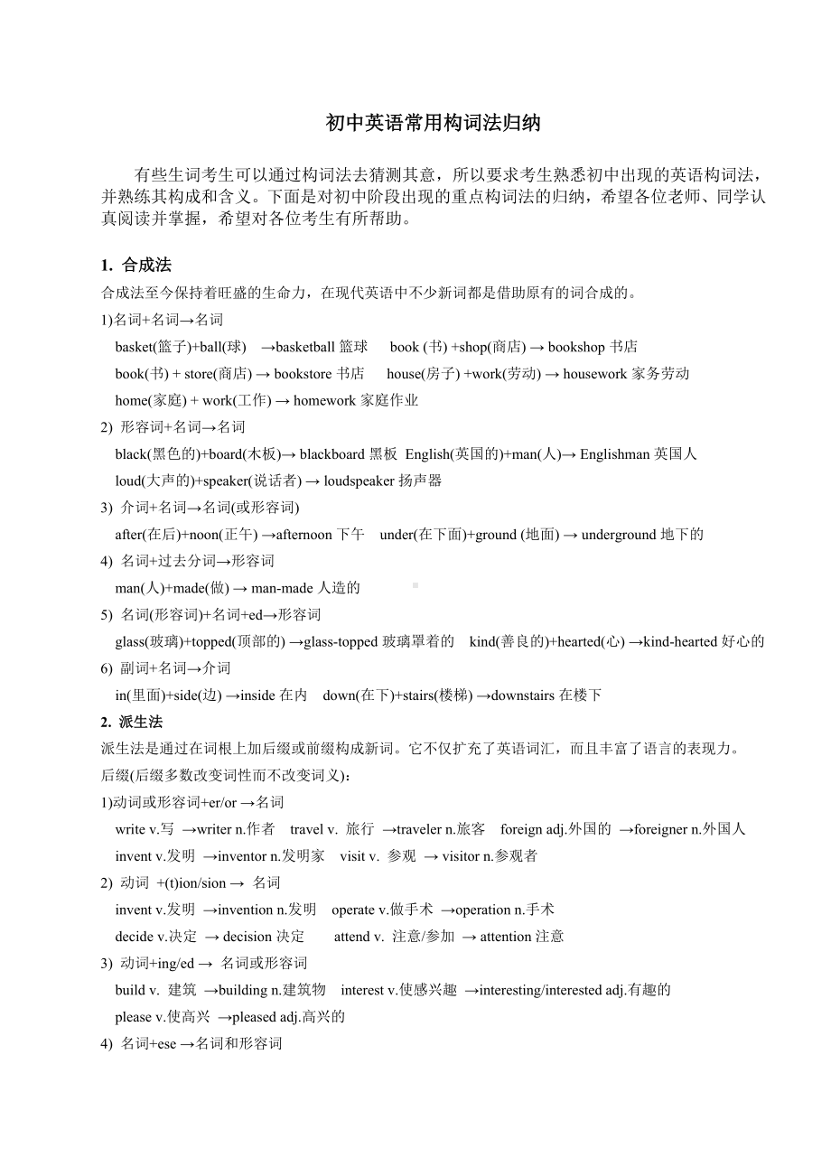 2019初中英语常用构词法归纳语文.doc_第1页