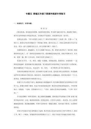 五年级语文下册课外阅读专项练习题含答案.docx