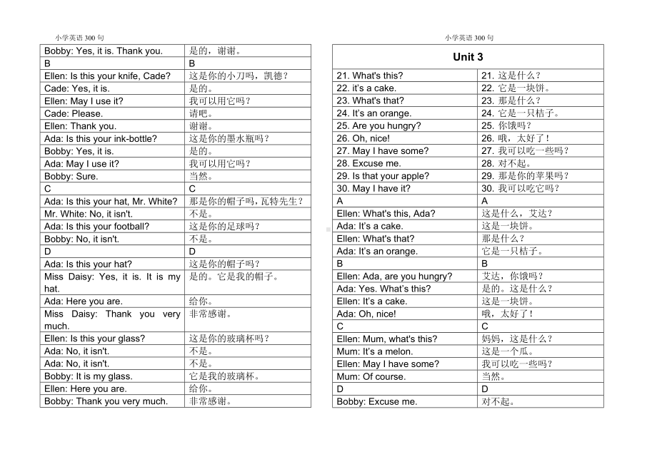 小学英语300句文本中英文版.doc_第2页