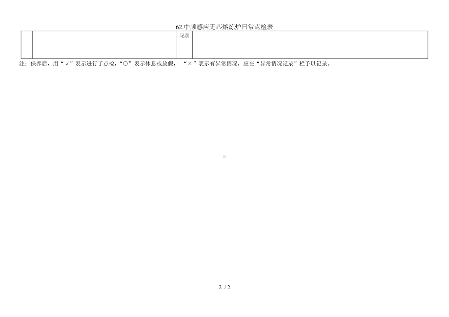 62.中频感应无芯熔炼炉日常点检表参考模板范本.doc_第2页