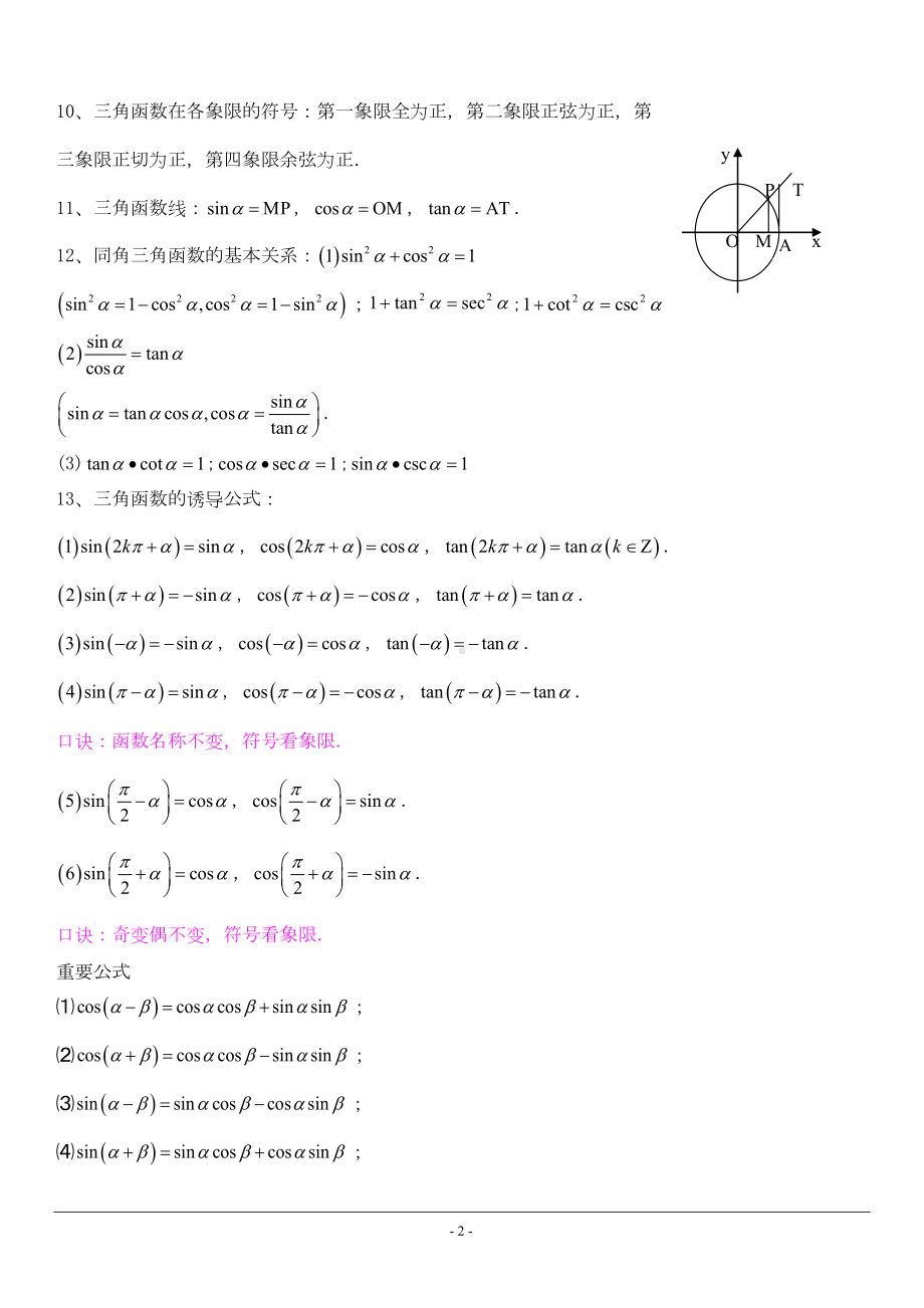 三角函数知识点总结及高考题目库(DOC 21页).doc_第2页