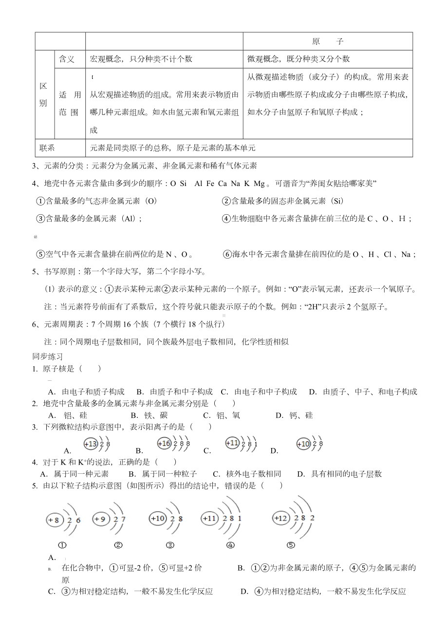 人教版九年级上学期化学第三单元知识点+练习题.doc_第3页