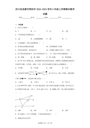 四川省成都市简阳市2022-2023学年八年级上学期期末数学试题.pdf