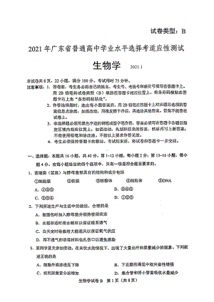 八省联考·广东省2021年新高考适应性考试生物试题B(含答案解析)(DOC 27页).docx