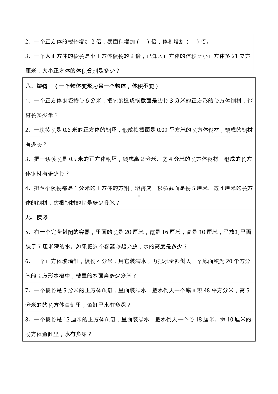 五年级[下册]长方体与正方体分类题型练习题.doc_第3页