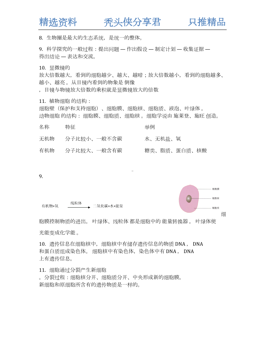 初中生物知识点全面总结(DOC 20页).docx_第3页