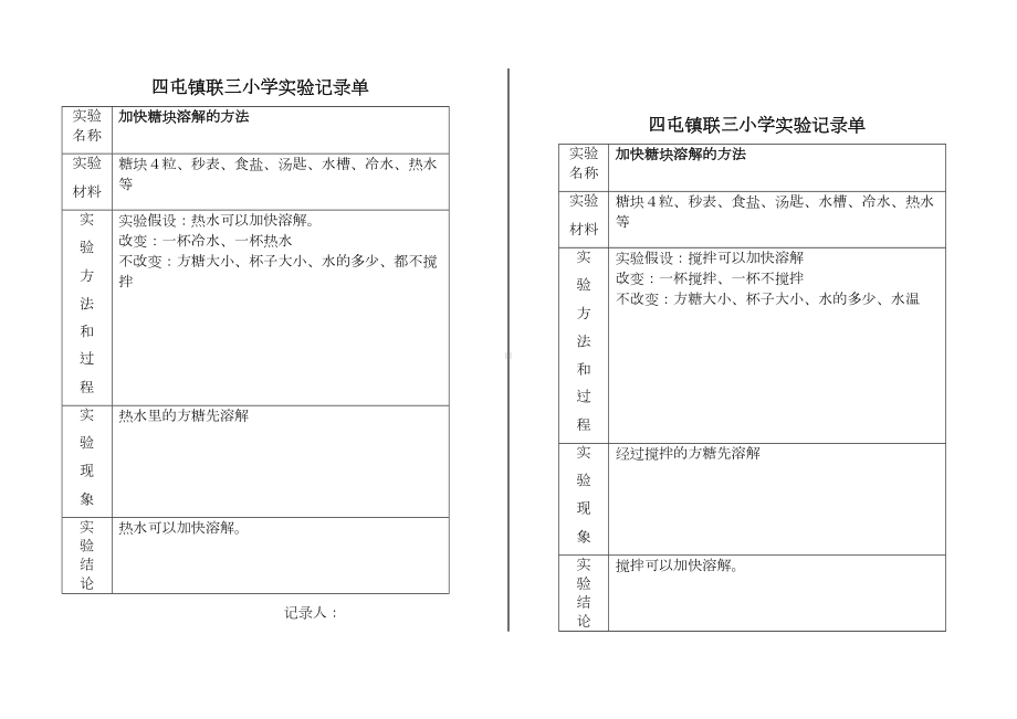 小学科学实验记录单资料(DOC 23页).doc_第1页