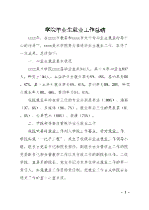 学院毕业生就业工作总结(DOC 7页).doc