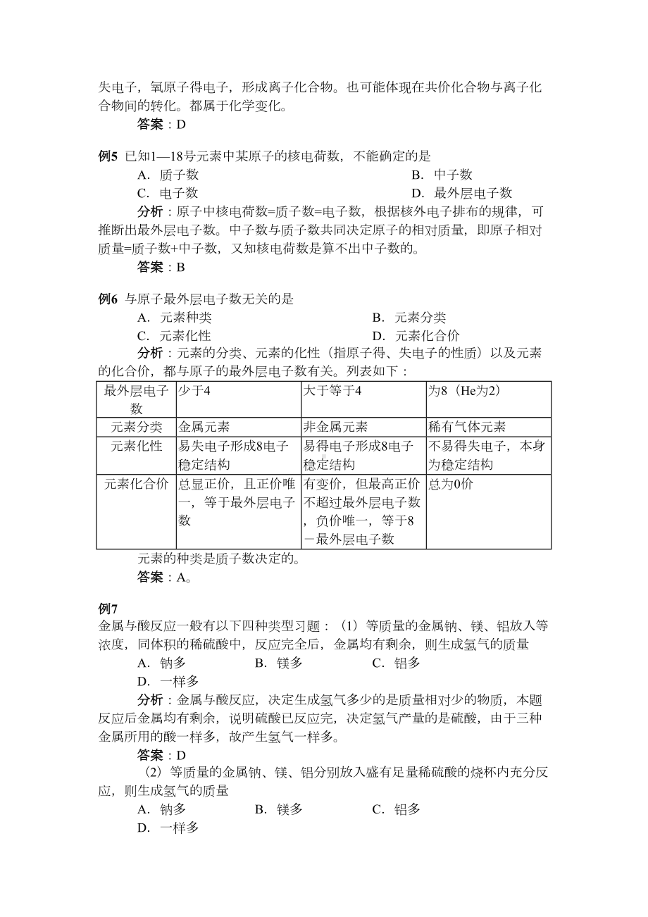 初三化学第三章综合练习试卷及答案(DOC 10页).doc_第3页