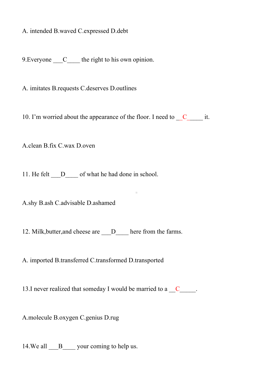 大学英语四级练习题单项选择题(DOC 9页).docx_第2页