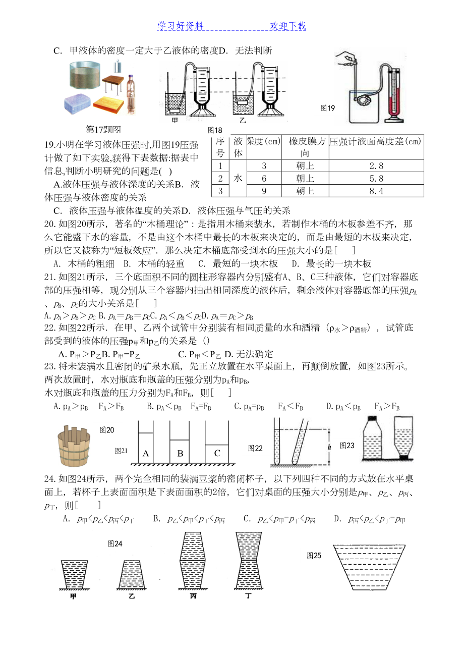 压力与压强(中考汇编)(DOC 9页).docx_第3页