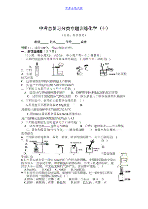 初三中考化学专题10-《科学探究》精选试题及答案(DOC 5页).doc